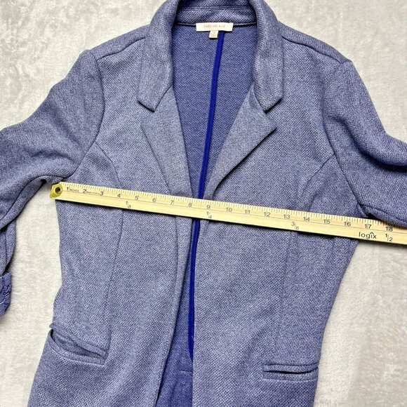 Skies Are Blue Womens Size XS Asa Knit Blazer 3/4 Contrast Sleeves Preppy Office - Picture 6 of 9